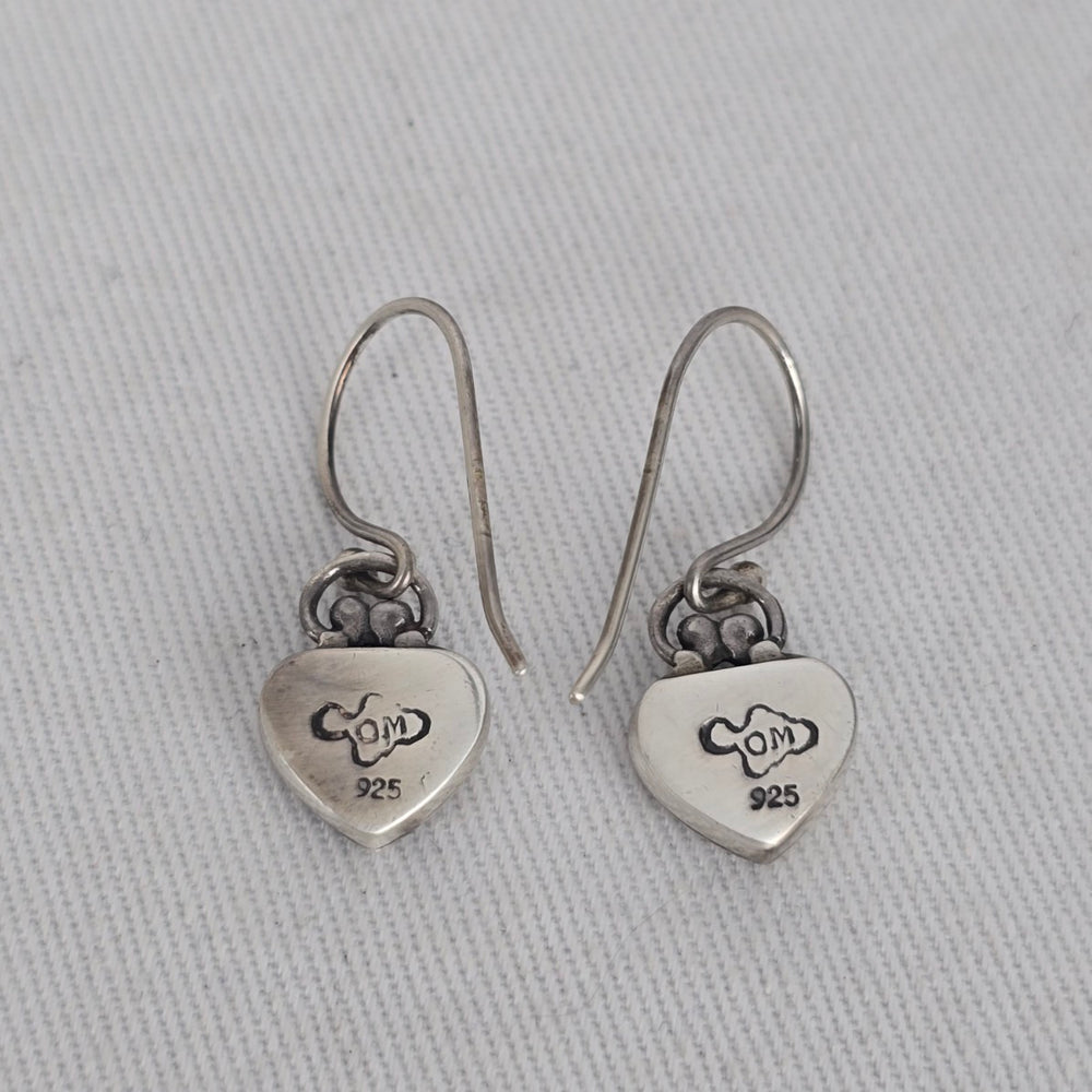 COM 925 Sterling Silver Celtic Heart Dangle Hook Earrings