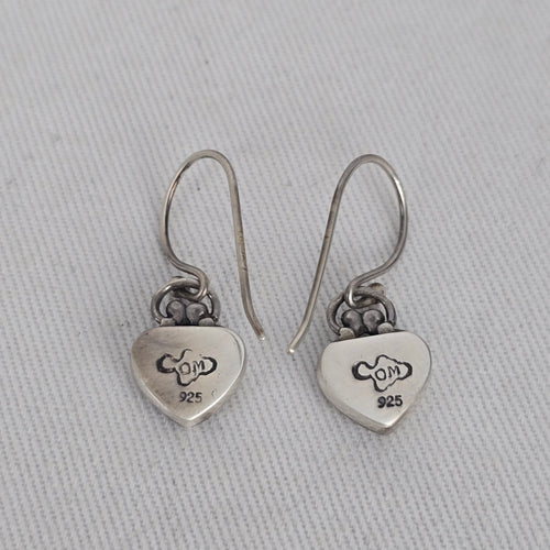 COM 925 Sterling Silver Celtic Heart Dangle Hook Earrings