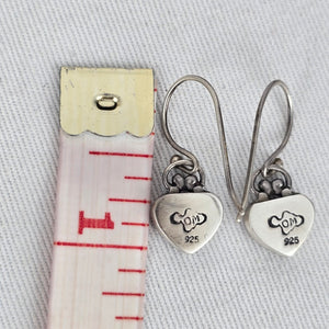 COM 925 Sterling Silver Celtic Heart Dangle Hook Earrings