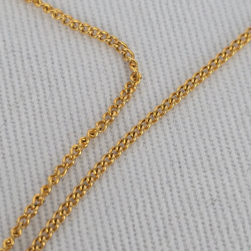 Vintage Gold Tone Black Geometric Pendant Necklace with Clear Rhinestone