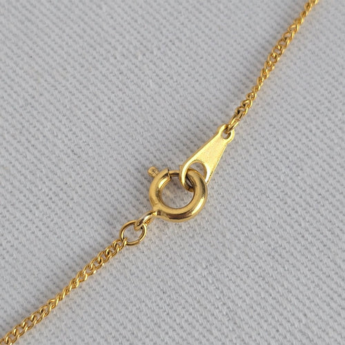 Vintage Gold Tone Black Geometric Pendant Necklace with Clear Rhinestone