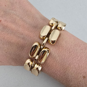 Vintage Gold Tone Geometric Link Bracelet