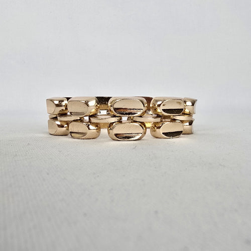 Vintage Gold Tone Geometric Link Bracelet