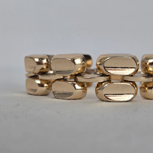 Vintage Gold Tone Geometric Link Bracelet
