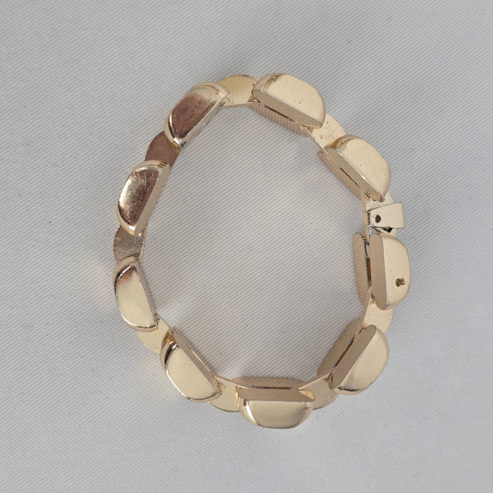Vintage Gold Tone Geometric Link Bracelet