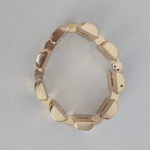 Vintage Gold Tone Geometric Link Bracelet