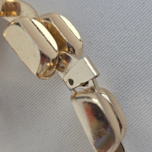 Vintage Gold Tone Geometric Link Bracelet