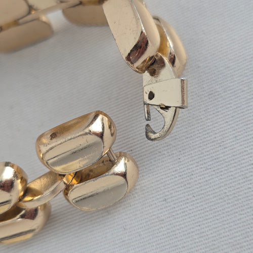 Vintage Gold Tone Geometric Link Bracelet