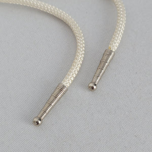 Vintage Horse Head Horseshoe Bolo Tie White Braided Cord Western Cowboy Necklace