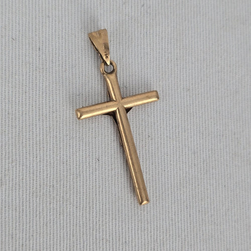 10K Yellow Gold Crucifix Cross Pendant Jesus Christ INRI Religious Charm 585