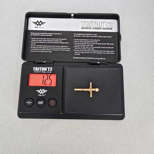 10K Yellow Gold Crucifix Cross Pendant Jesus Christ INRI Religious Charm 585