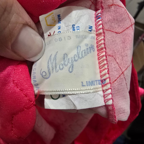 Vintage Molyclaire Pink Quilted Housecoat Dressing Gown Canada Size M