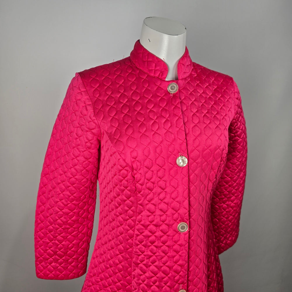 Vintage Molyclaire Pink Quilted Housecoat Dressing Gown Canada Size M