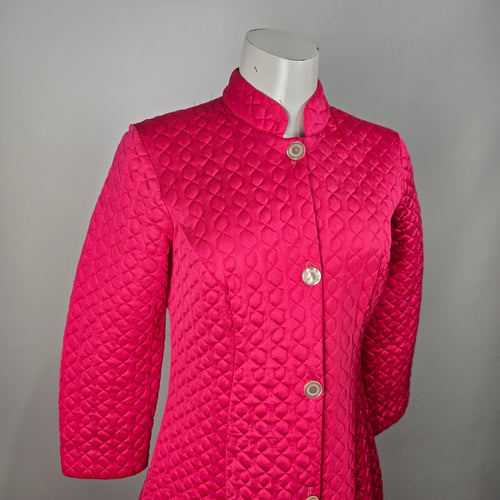 Vintage Molyclaire Pink Quilted Housecoat Dressing Gown Canada Size M