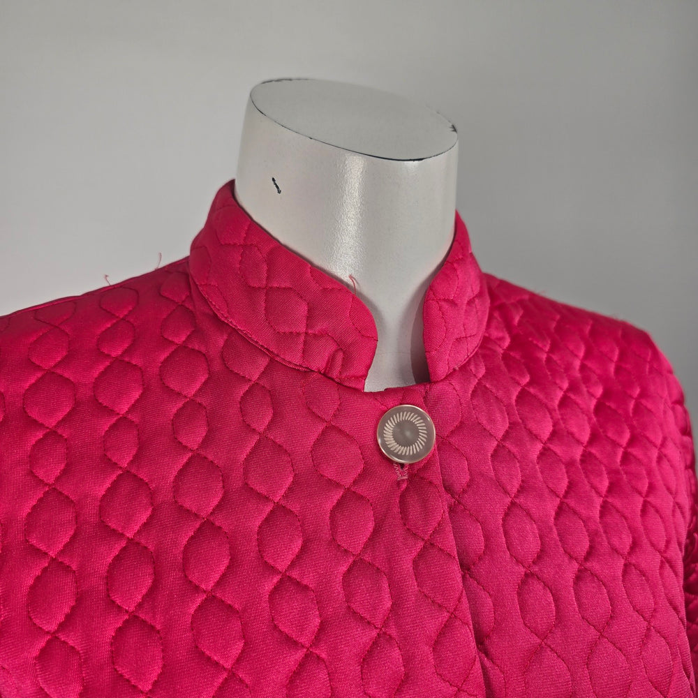 Vintage Molyclaire Pink Quilted Housecoat Dressing Gown Canada Size M