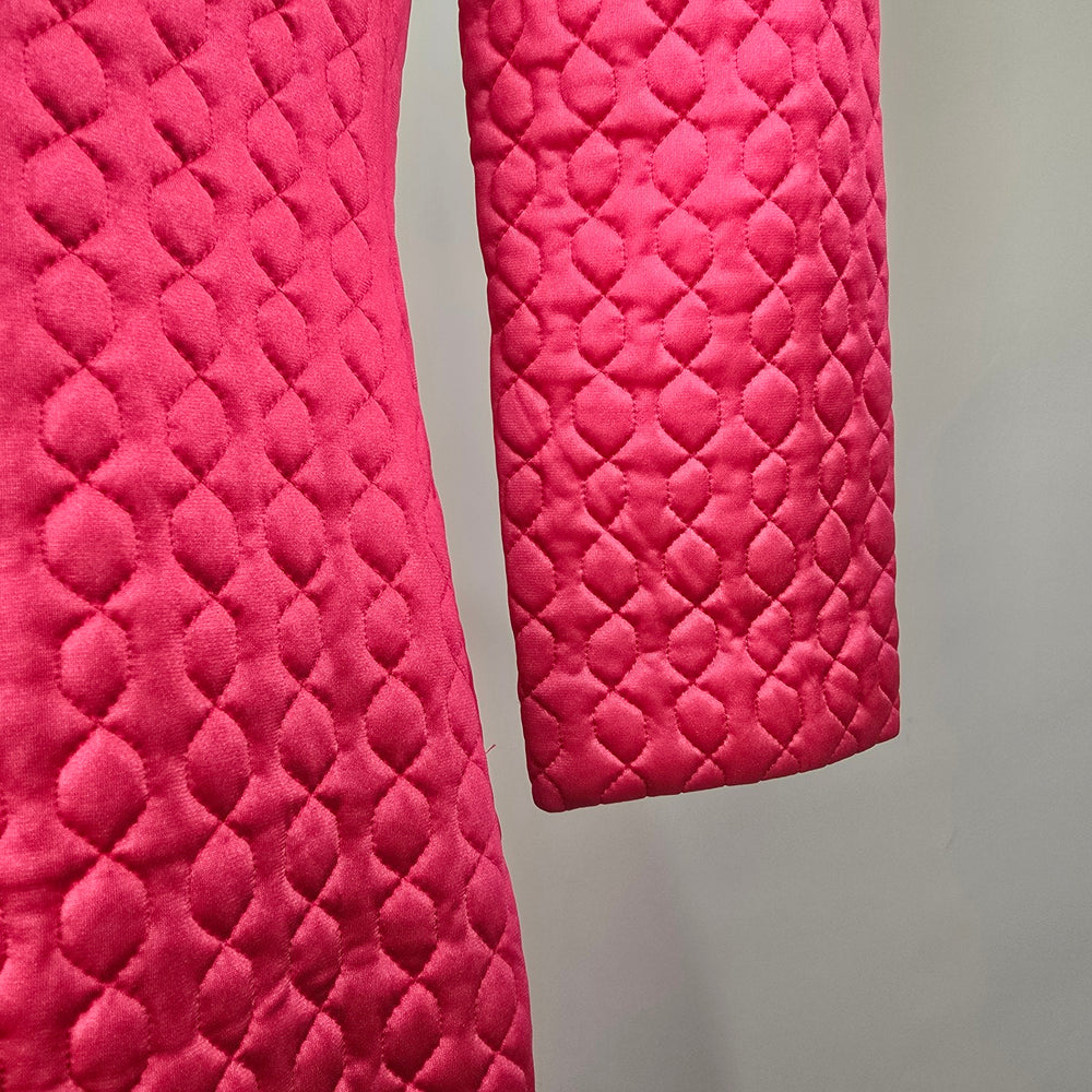 Vintage Molyclaire Pink Quilted Housecoat Dressing Gown Canada Size M