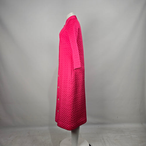 Vintage Molyclaire Pink Quilted Housecoat Dressing Gown Canada Size M