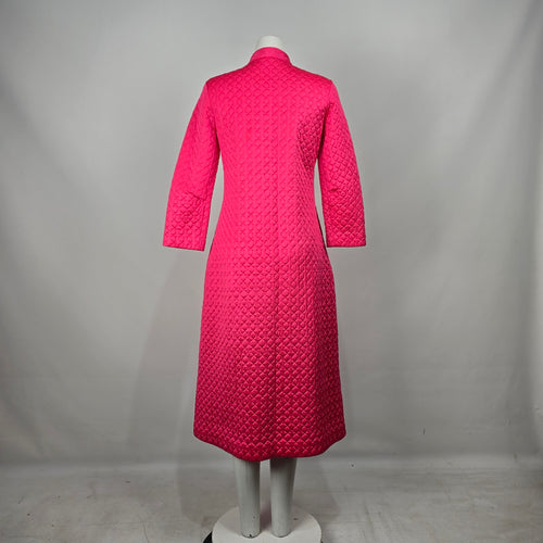 Vintage Molyclaire Pink Quilted Housecoat Dressing Gown Canada Size M