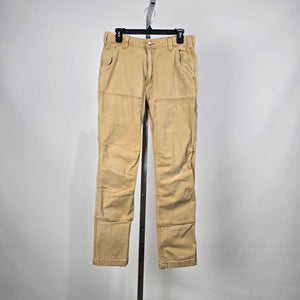 Carhartt Relaxed Fit Double Knee Pants Khaki Canvas Size 32x32