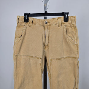 Carhartt Relaxed Fit Double Knee Pants Khaki Canvas Size 32x32