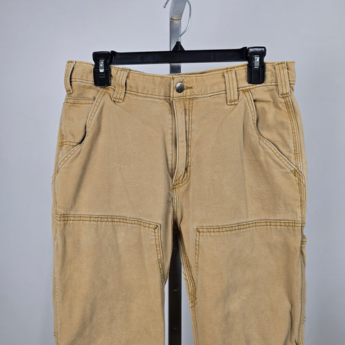 Carhartt Relaxed Fit Double Knee Pants Khaki Canvas Size 32x32