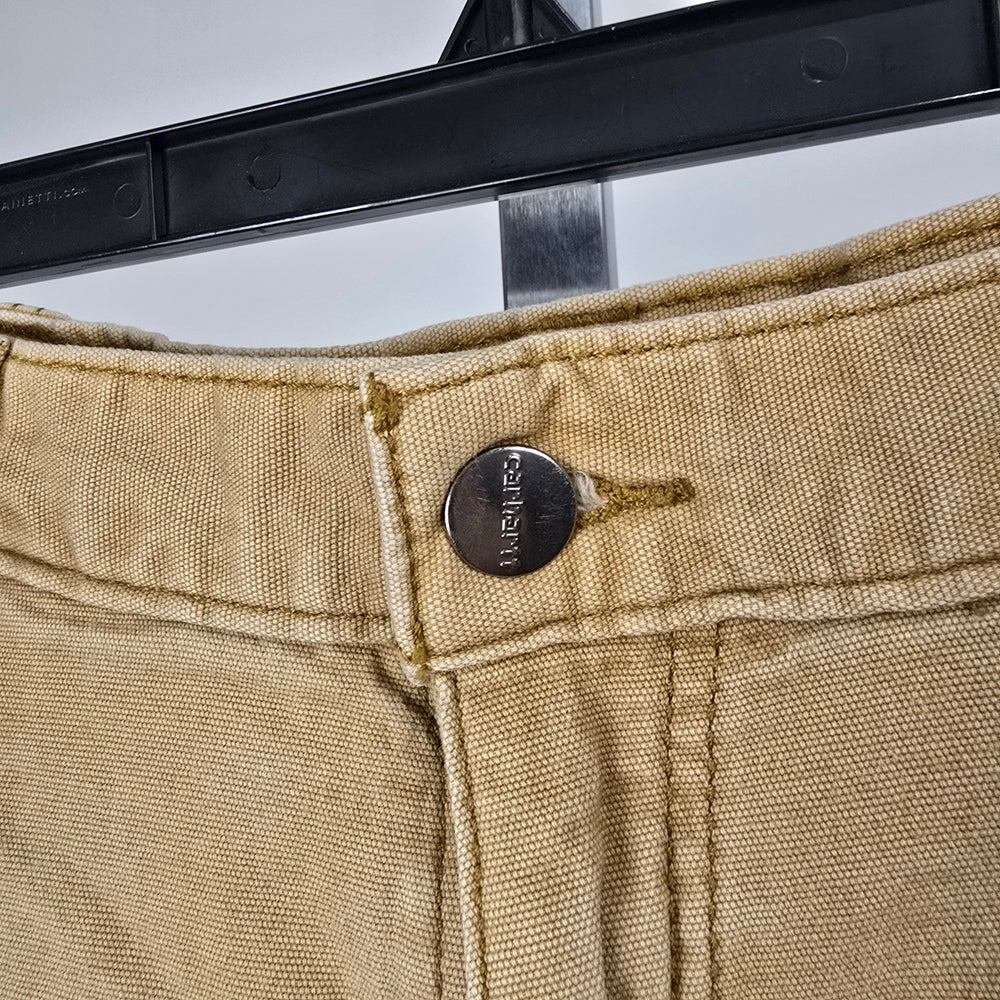 Carhartt Relaxed Fit Double Knee Pants Khaki Canvas Size 32x32