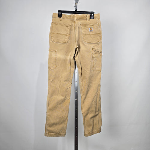 Carhartt Relaxed Fit Double Knee Pants Khaki Canvas Size 32x32
