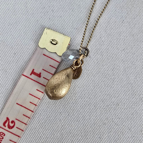Hillberg & Berk 925 Sterling Silver Gold Tone Teardrop Charm Pendant Necklace