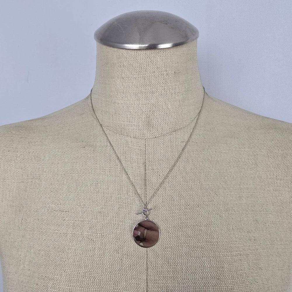 Rare Melanie Auld x Cara Jourdan (CJxMA) Silver Disc Toggle Necklace