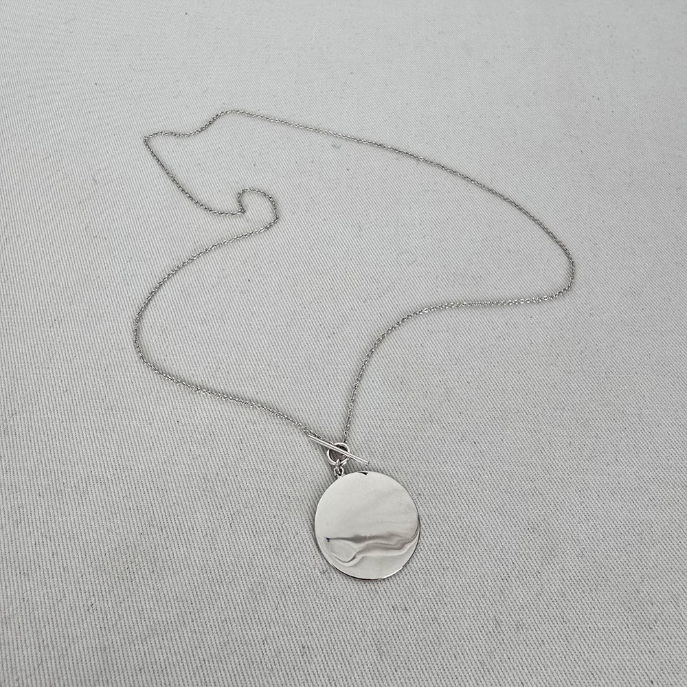 Rare Melanie Auld x Cara Jourdan (CJxMA) Silver Disc Toggle Necklace