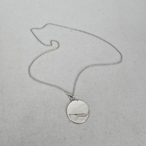 Rare Melanie Auld x Cara Jourdan (CJxMA) Silver Disc Toggle Necklace