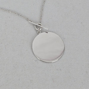 Rare Melanie Auld x Cara Jourdan (CJxMA) Silver Disc Toggle Necklace