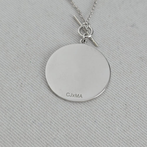 Rare Melanie Auld x Cara Jourdan (CJxMA) Silver Disc Toggle Necklace