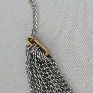 Vintage Anne-Marie Chagnon Multi-Strand Statement Necklace with Amber Resin Pendant