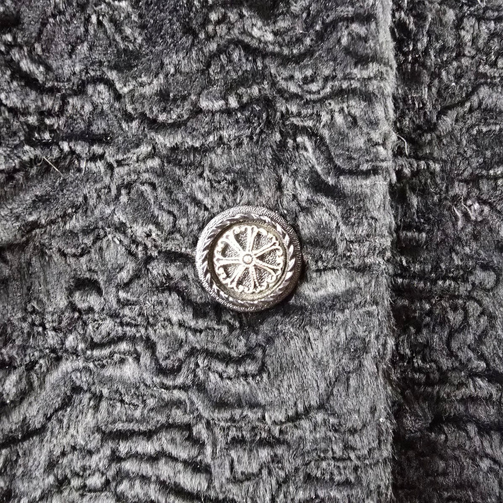 Vintage Genuine Persian Lamb Fur Coat Mink Collar Sterling Winnipeg Size M/L