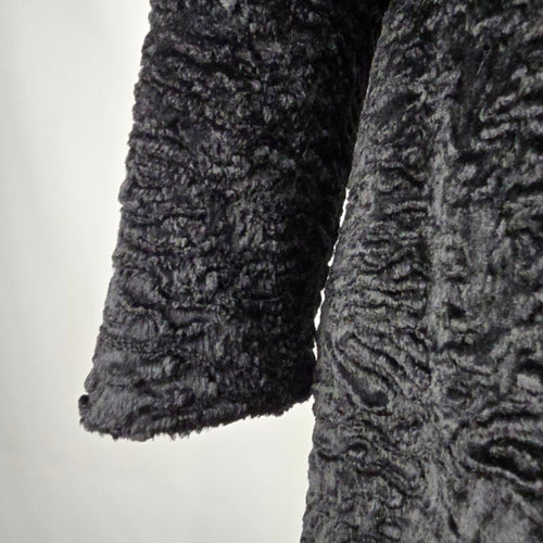 Vintage Genuine Persian Lamb Fur Coat Mink Collar Sterling Winnipeg Size M/L