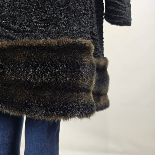 Vintage Genuine Persian Lamb Fur Coat Mink Collar Sterling Winnipeg Size M/L