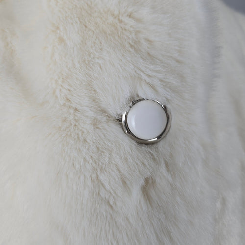 Vintage Tissavel France Ivory Faux Fur Swing Coat Sterling Stall Winnipeg Size M/L