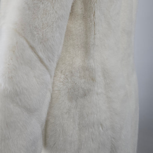 Vintage Tissavel France Ivory Faux Fur Swing Coat Sterling Stall Winnipeg Size M/L