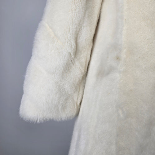 Vintage Tissavel France Ivory Faux Fur Swing Coat Sterling Stall Winnipeg Size M/L