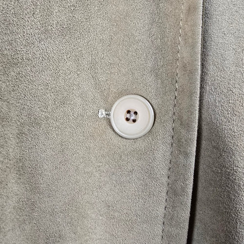 Sterling Stall Women's Beige Faux Suede Long Coat Jacket Size M/L