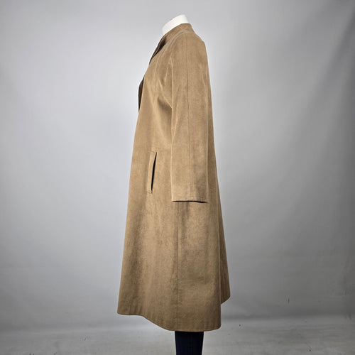 Sterling Stall Women's Beige Faux Suede Long Coat Jacket Size M/L