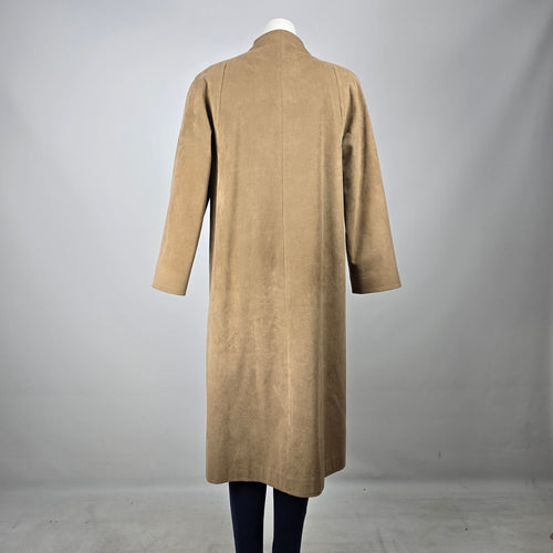 Sterling Stall Women's Beige Faux Suede Long Coat Jacket Size M/L