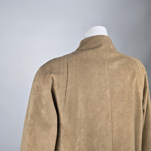 Sterling Stall Women's Beige Faux Suede Long Coat Jacket Size M/L