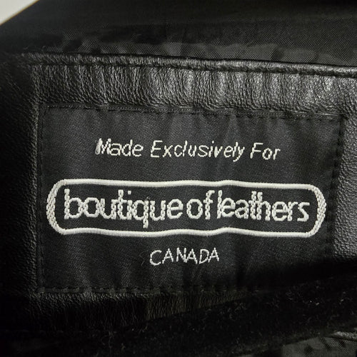 Boutique of Leathers Canada Women's Black Genuine Leather Coat Jacket Size 16