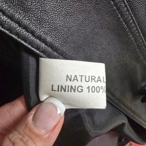 Boutique of Leathers Canada Women's Black Genuine Leather Coat Jacket Size 16