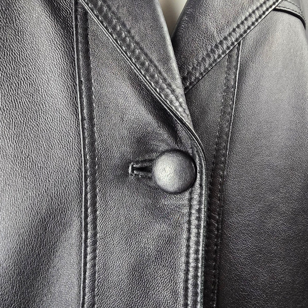 Boutique of Leathers Canada Women's Black Genuine Leather Coat Jacket Size 16
