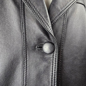 Boutique of Leathers Canada Women's Black Genuine Leather Coat Jacket Size 16