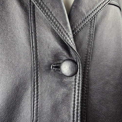 Boutique of Leathers Canada Women's Black Genuine Leather Coat Jacket Size 16