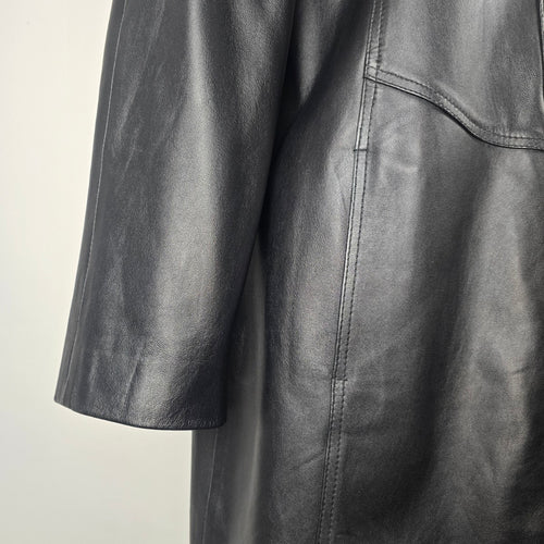 Boutique of Leathers Canada Women's Black Genuine Leather Coat Jacket Size 16